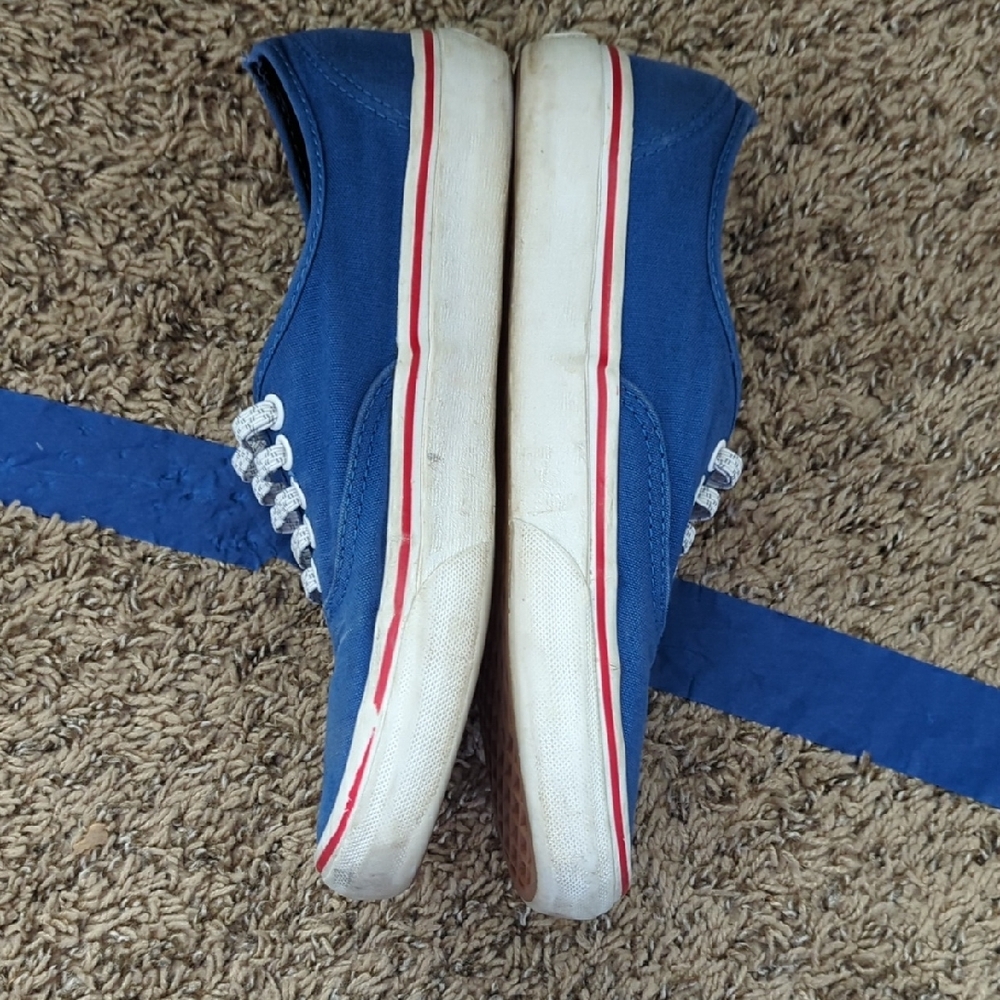 Vans Royal Blue Canvas Shoes with Red Trim - Picture 2 of 9